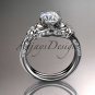 14kt white gold diamond engagement ring with a "Forever Brilliant" Moissanite center stone ADLR221