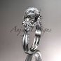 Platinum diamond engagement ring with a "Forever Brilliant" Moissanite center stone ADLR221