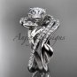 14kt white gold diamond engagement set with a Forever One Moissanite center stone ADLR222