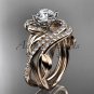 14kt rose gold diamond engagement set with a Forever One Moissanite center stone ADLR222