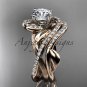 14kt rose gold diamond engagement set with a Forever One Moissanite center stone ADLR222