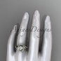 14kt yellow gold diamond engagement ring with a Forever One Moissanite center stone ADLR222