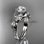 Platinum diamond engagement ring with a Forever One Moissanite center stone ADLR224