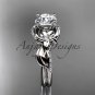 Platinum diamond engagement ring with a Forever One Moissanite center stone ADLR224