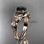 14k rose gold diamond engagement ring with a Black Diamond center stone ADLR224