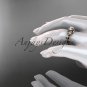 14k rose gold diamond engagement ring with a Forever One Moissanite center stone ADLR224