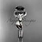 Platinum diamond engagement ring with a Black Diamond center stone ADLR224