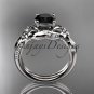 Platinum diamond engagement ring with a Black Diamond center stone ADLR224