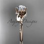 14k rose gold diamond engagement ring with a Forever One Moissanite center stone ADLR225