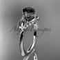 Platinum diamond engagement ring with a Black Diamond center stone ADLR225