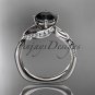 Platinum diamond engagement ring with a Black Diamond center stone ADLR225