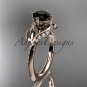 14k rose gold diamond engagement ring with a Black Diamond center stone ADLR225