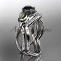 Platinum diamond leaf and vine engagement set with a Black Diamond center stone ADLR226