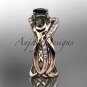 14kt rose gold diamond engagement set with a Black Diamond center stone ADLR226