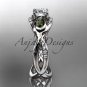 Platinum diamond engagement ring with a Forever One Moissanite center stone ADLR226