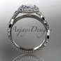 Platinum diamond engagement ring with a Forever One Moissanite center stone ADLR229