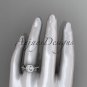 Platinum diamond engagement ring with a Forever One Moissanite center stone ADLR229