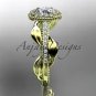 14kt yellow gold diamondengagement ring with a Forever One Moissanite  center stone ADLR229