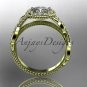 14kt yellow gold diamondengagement ring with a Forever One Moissanite  center stone ADLR229
