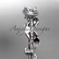 Platinum diamond  engagement ring with a Forever One Moissanite center stone ADLR231