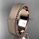 14kt rose gold matte finish classic wedding band, engagement ring ADLR380G