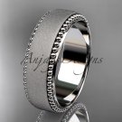 Platinum  matte finish classic wedding band, engagement ring ADLR380G