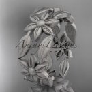 Platinum leaf and vine, flower wedding ring, engagement ring, wedding band ADLR344G