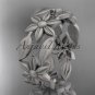 Platinum leaf and vine, flower wedding ring, engagement ring, wedding band ADLR344G