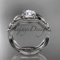 Platinum leaf and flower diamond unique engagement ring ADLR382