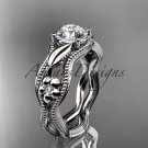 Platinum diamond engagement ring with a "Forever One" Moissanite center stone ADLR382