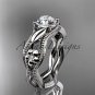 Platinum diamond engagement ring with a "Forever One" Moissanite center stone ADLR382