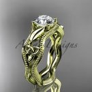 14kt yellow gold diamond celtic trinity knot wedding ring, engagement ring CT7382