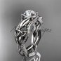 Platinum diamond celtic trinity knot engagement ring with a Moissanite center stone CT7382