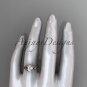 14k rose gold leaf and flower diamond unique engagement ring ADLR377