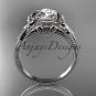 Platinum leaf and flower diamond unique engagement ring ADLR376