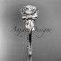 14k white gold diamond engagement ring with a"Forever One" Moissanite center stone ADLR376