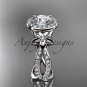 Platinum  leaf and flower diamond unique engagement ring, wedding ring ADLR374