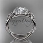 Platinum  leaf and flower diamond unique engagement ring, wedding ring ADLR374