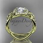 14k yellow diamond engagement ring, wedding ring with a  Moissanite center stone ADLR374