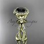 14k yellow gold diamond engagement ring, wedding ring with a Black Diamonde center stone ADLR374