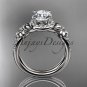 Platinum  leaf and flower diamond unique engagement ring, wedding ring ADLR373