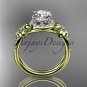 14k yellow gold diamond engagement ring "Forever One" with a Moissanite center stone ADLR373