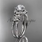Platinum diamond engagement ring "Forever One" with a Moissanite center stone ADLR373