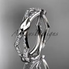 Platinum  diamond leaf and vine wedding band,engagement ring ADLR353B