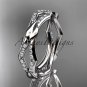 Platinum  diamond leaf and vine wedding band,engagement ring ADLR353B