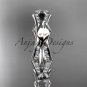 Platinum  diamond leaf and vine wedding band,engagement ring ADLR353B