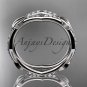 Platinum  diamond leaf and vine wedding band,engagement ring ADLR353B
