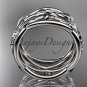 14kt white gold leaf and vine, flower wedding ring,wedding band ADLR352G