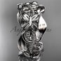 14kt white gold leaf and vine, butterfly wedding ring,wedding band ADLR346G