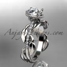 Platinum diamond leaf and vine diamond engagement ring ADLR231